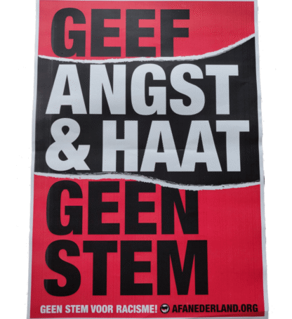 Geef Angst En Haat Geen Stem Poster